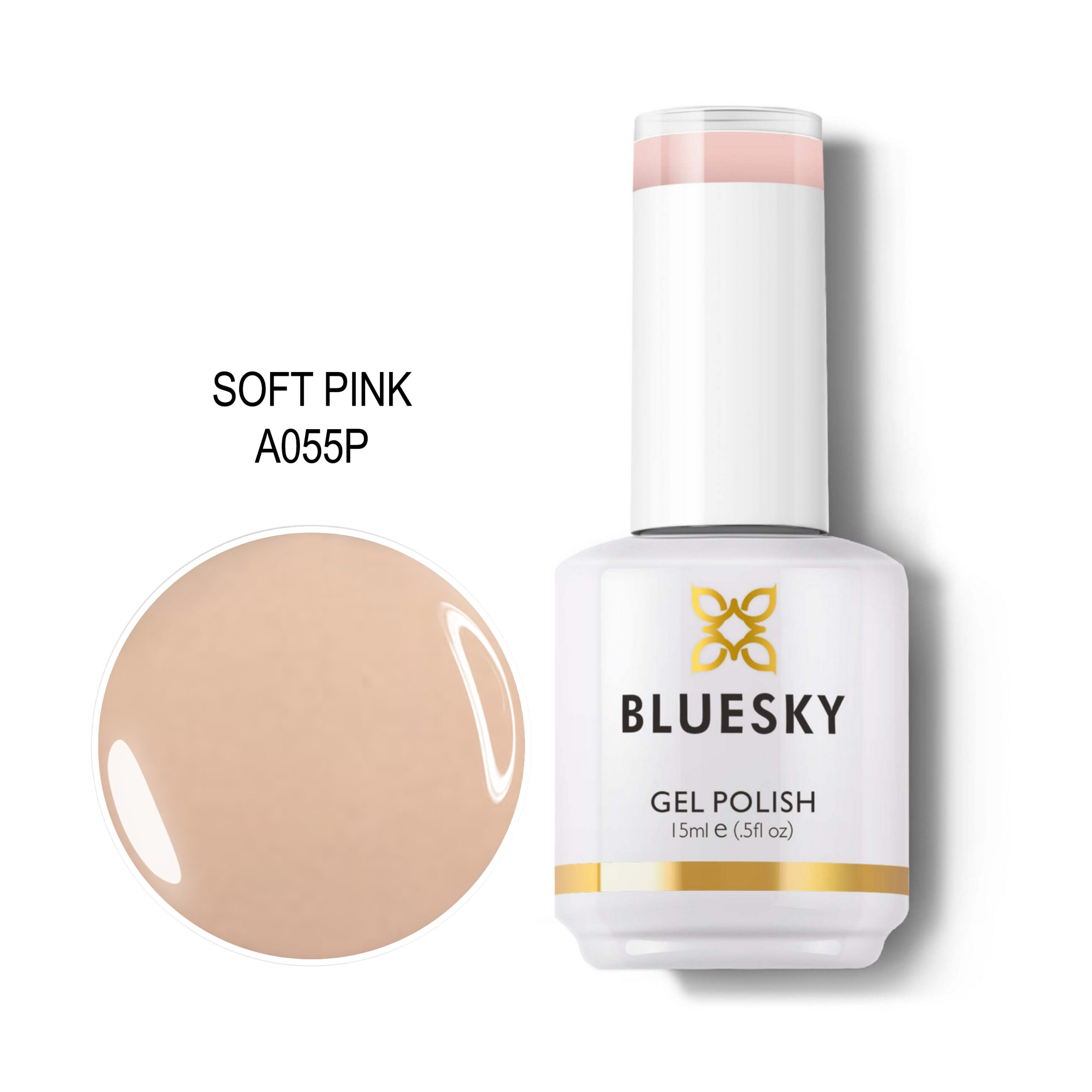 A055P BLUESKY TRAJNI LAK SOFT PINK 15ML - Image 1