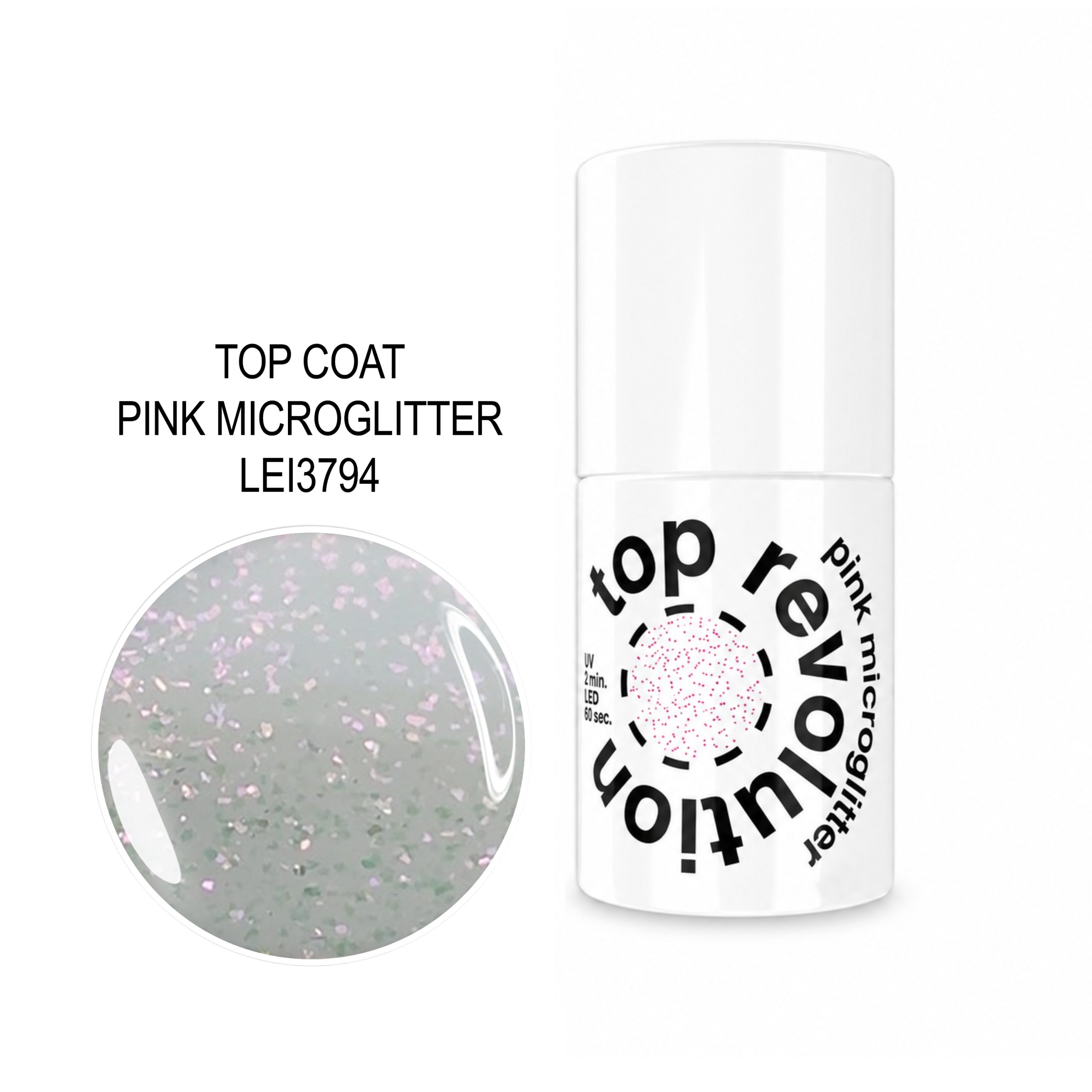 PINK CLARISSA TOP COAT PINK MICROGLITTER 7ML - Image 1