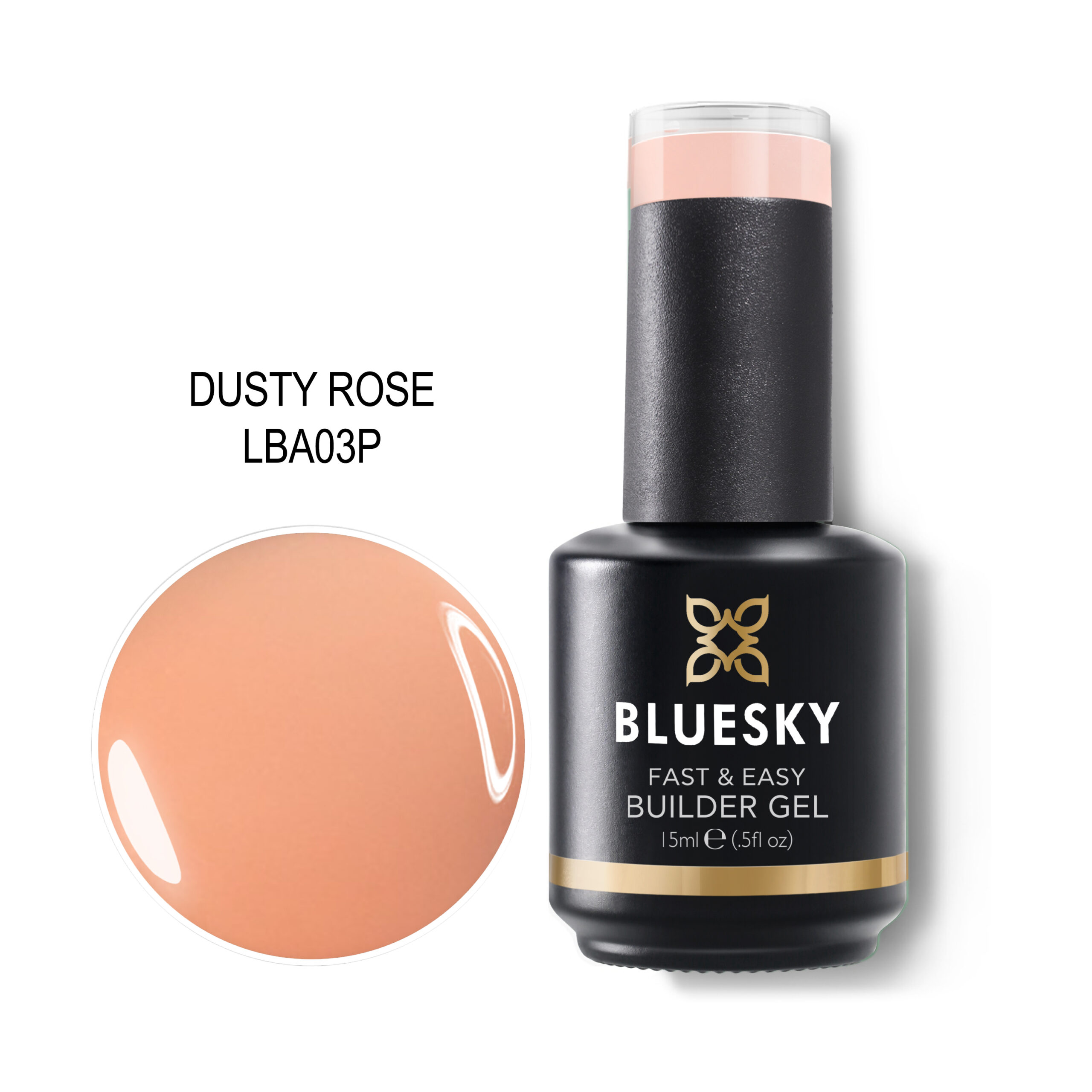 LBA03P BLUESKY FAST AND EASY BUILDER GEL DUSTY ROSE 15ML - Image 1