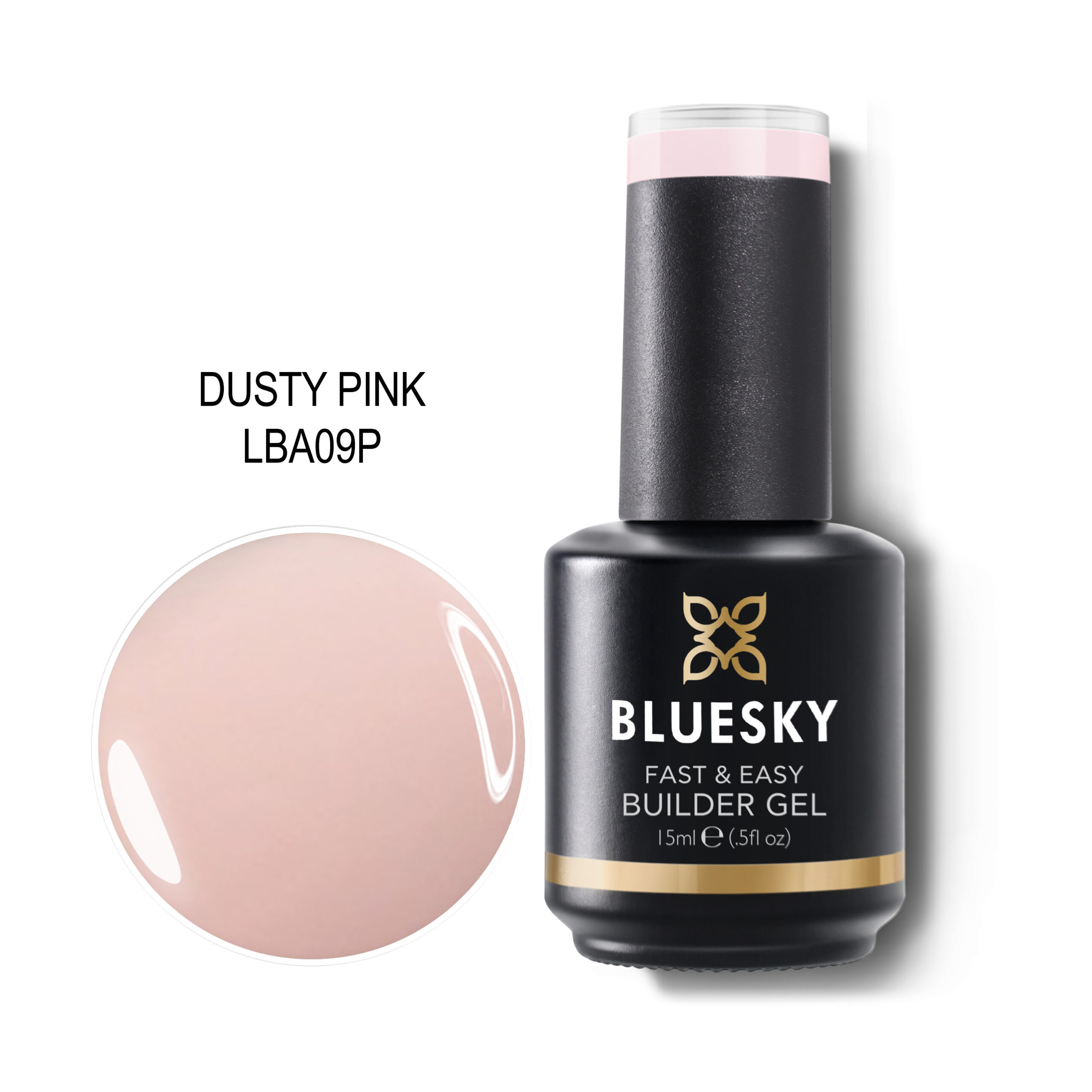LBA09P BLUESKY FAST AND EASY BUILDER GEL DUSTY PINK 15ML - Image 1