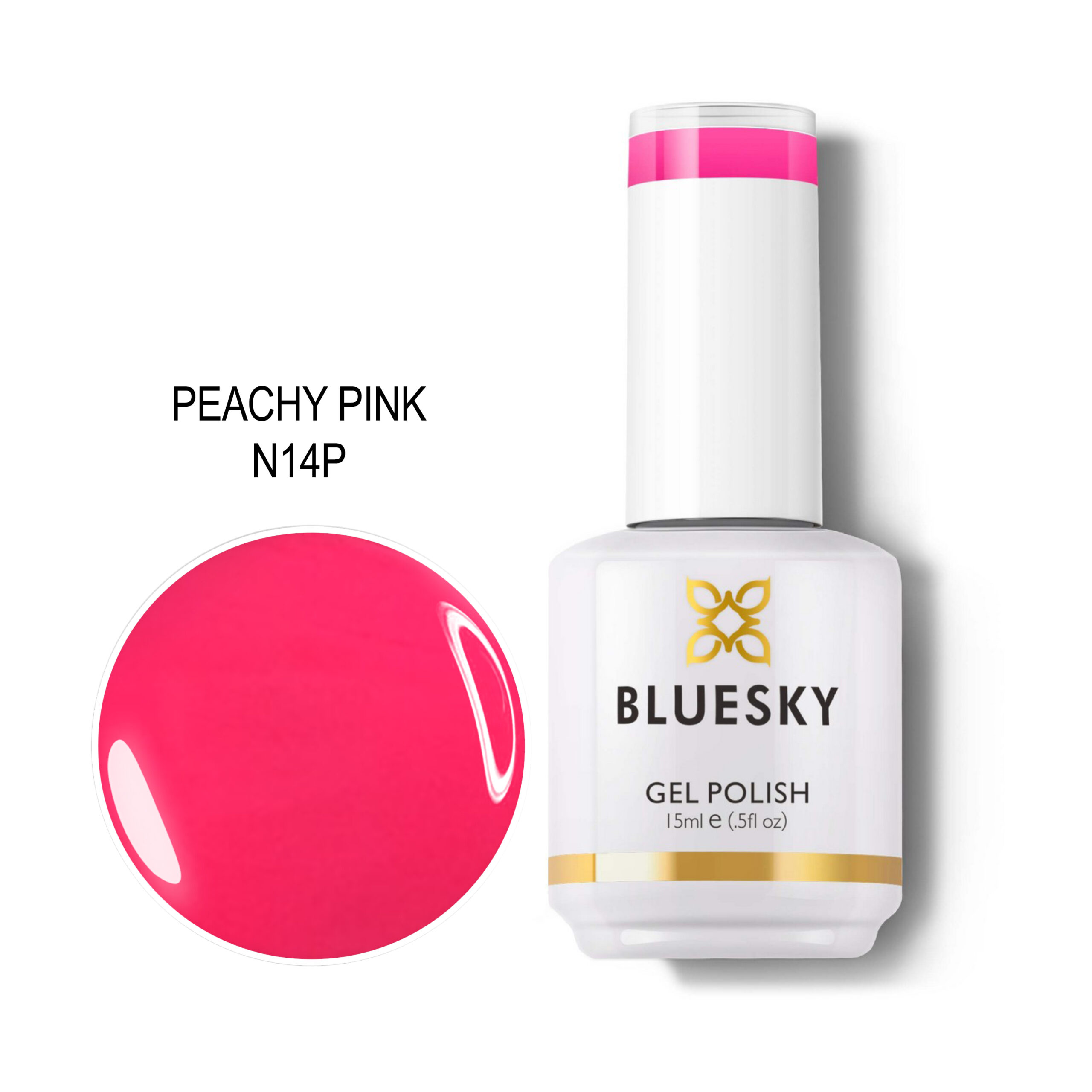 N14P BLUESKY TRAJNI LAK PEACHY PINK 15ML - Image 1